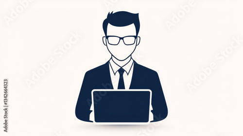 A professional man working on a laptop, symbolizing modern business and technology.