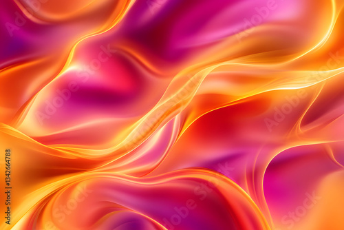 Wallpaper Mural Abstract Orange & Pink Waves Flow Seamlessly Torontodigital.ca