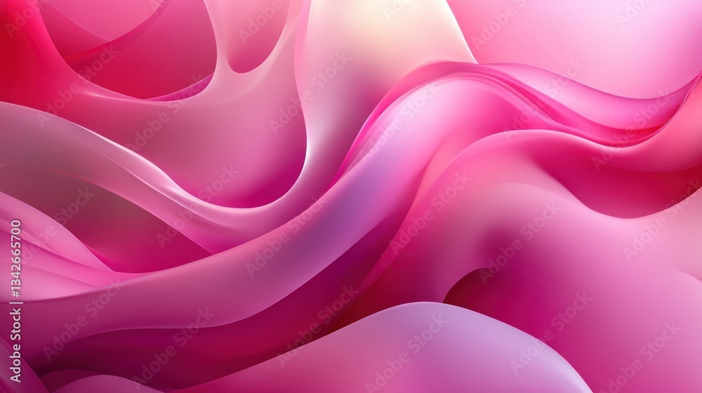 Fototapeta premium Abstract fluid pink waves background