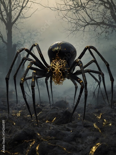 Gilded Terror – The Black Widow of the Gothic Graveyard