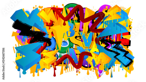 Graffiti background. Abstract modern street art decoration performed in urban painting style.