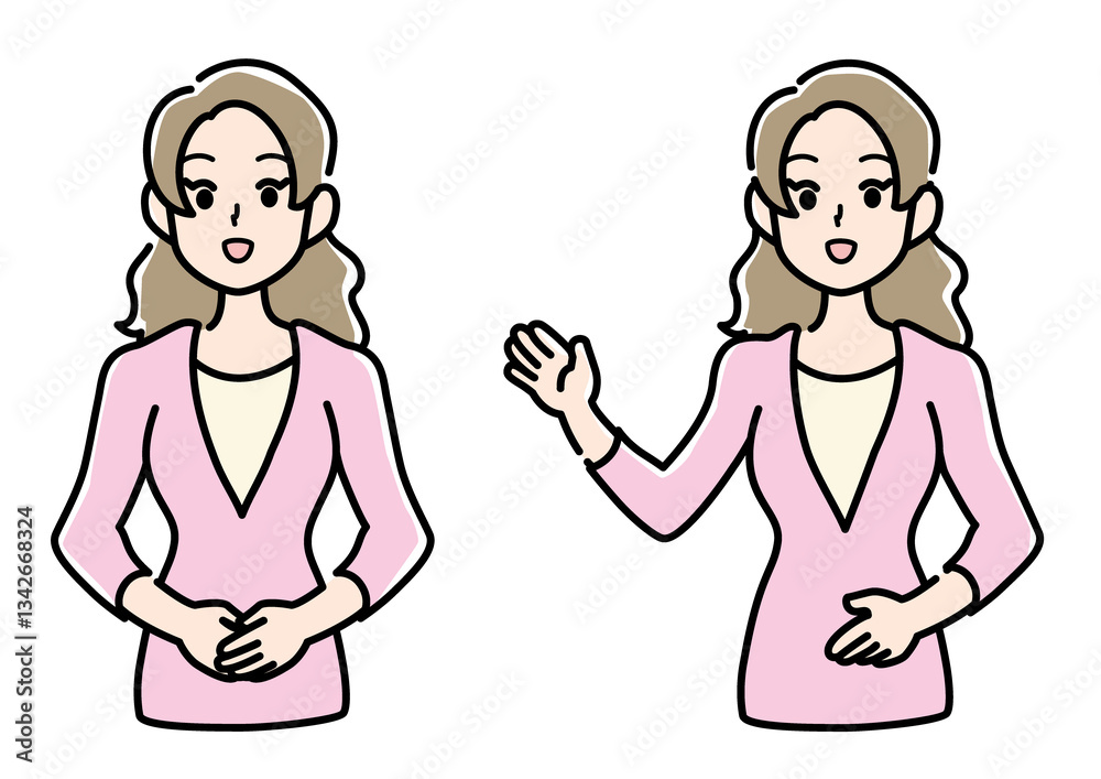 若い女性のイラスト 若い女性のイラスト