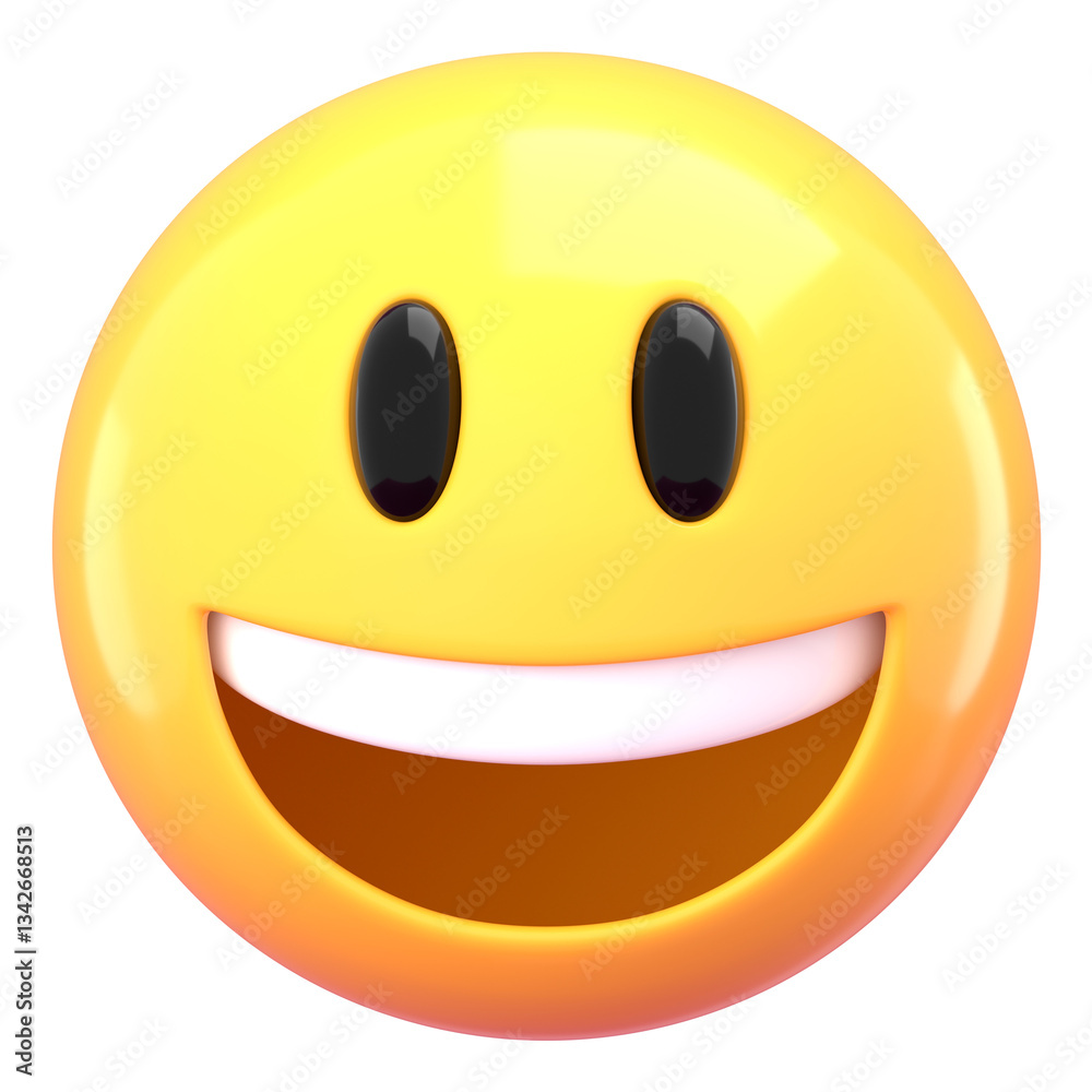 Fototapeta premium 3D emoticon png smiling face sticker, transparent background