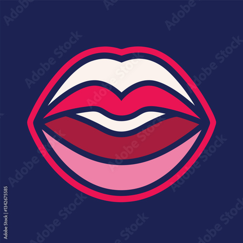 Women's Lips Logo with Striking Solid Red Color