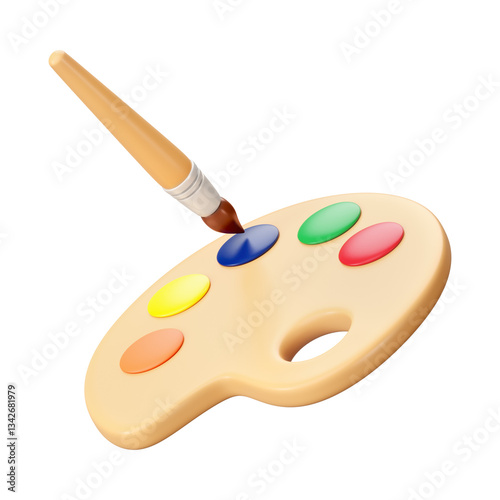 PNG 3D paint palette, element illustration, transparent background