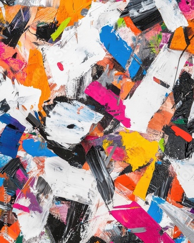 Vibrant Abstract Texture with Bold Colors and Artistic Brushstrokes