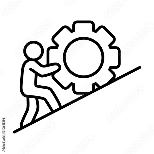Effort Icon. Simple Vector Outline Illustration