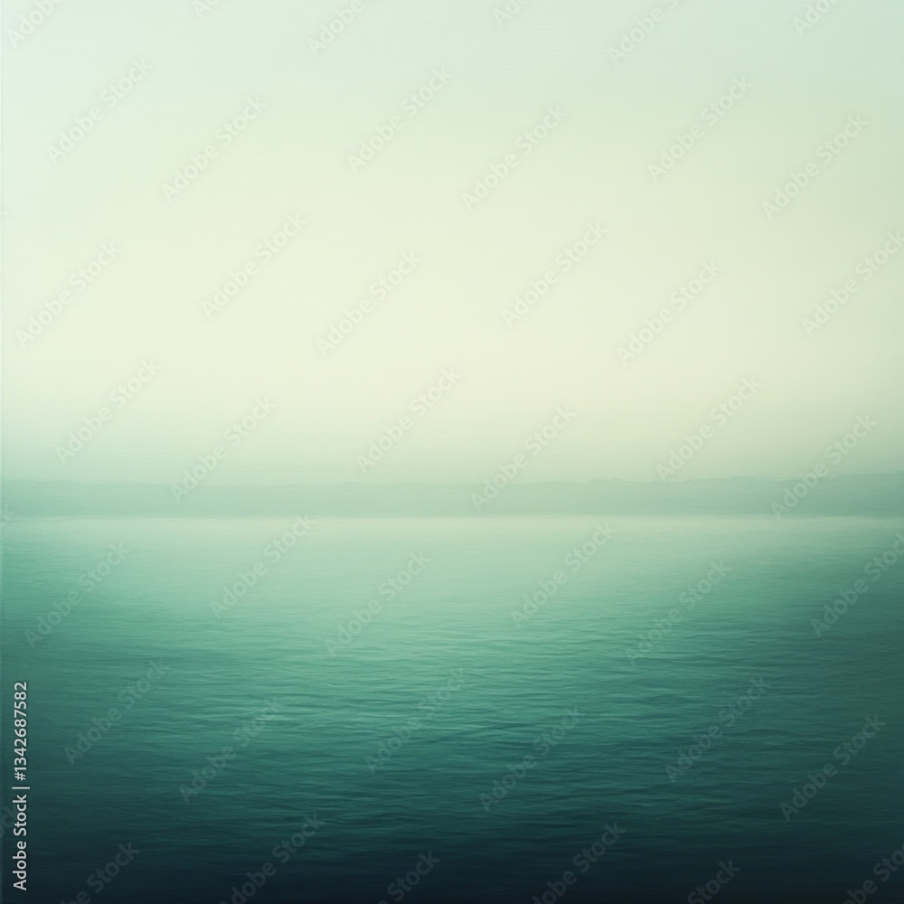 Fototapeta premium Tranquil and Serene Water Surface with Soft Tones and Misty Horizon Creating a Dreamlike and Peaceful Atmosphere for Reflection and Calmness