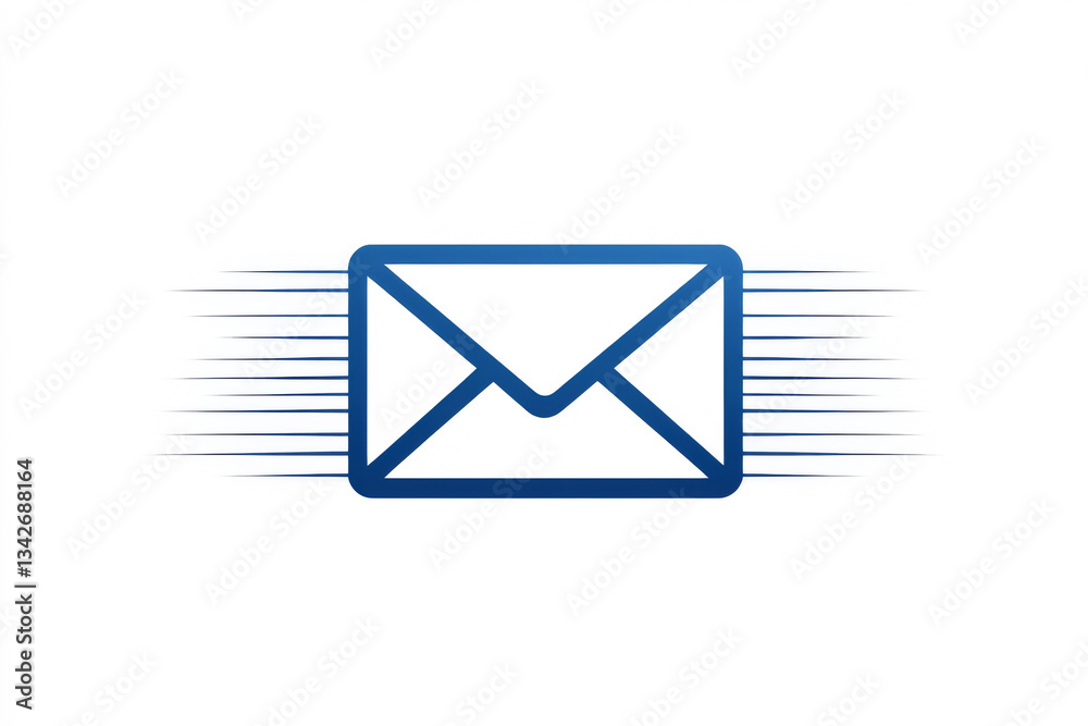 Stylized email icon symbolizing fast and efficient communication. Stylized email icon symbolizing fast and efficient communication.