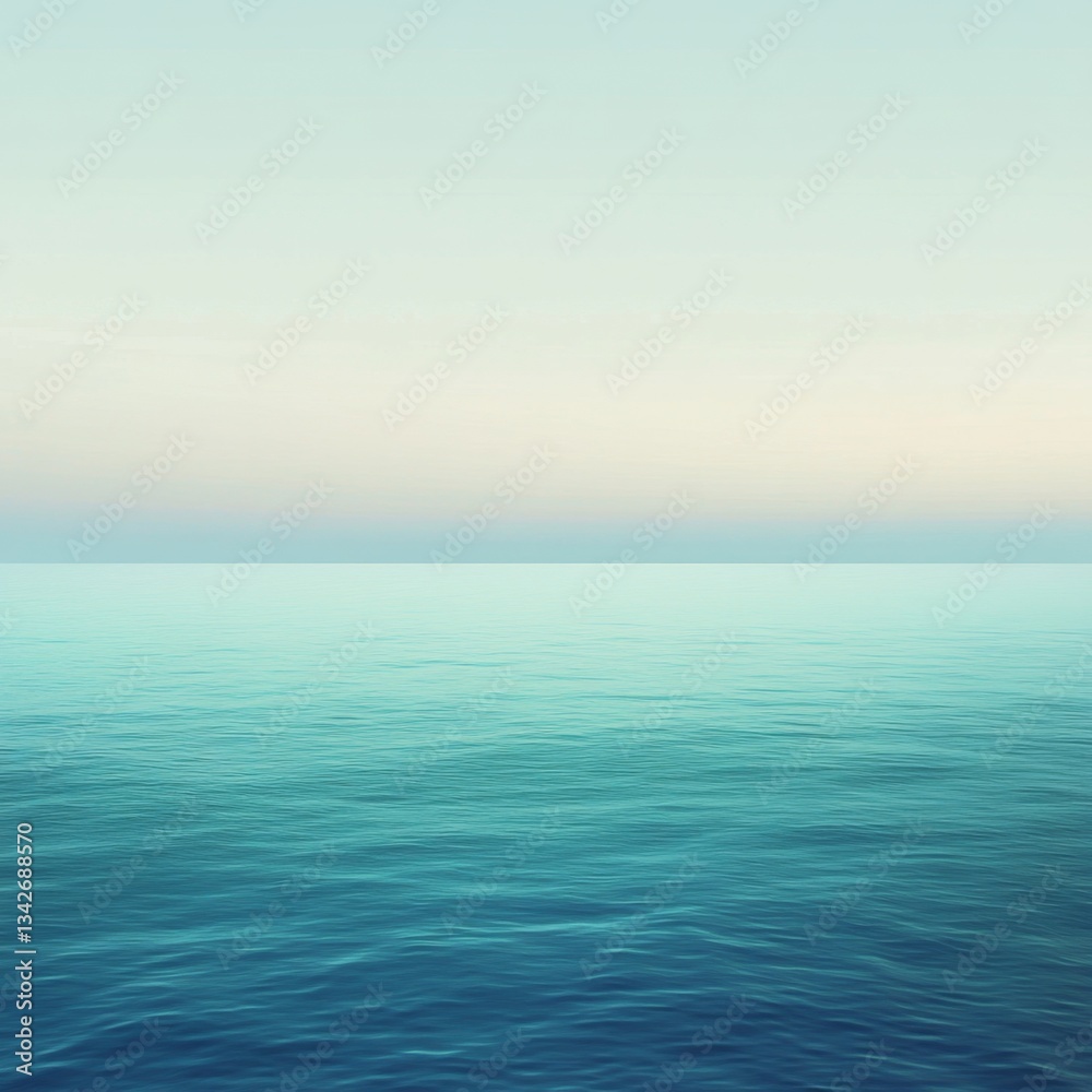 Tranquil Seascape with Calm Water and Soft Pastel Sky During Sunrise or Sunset Ideal for Relaxation and Meditation Backgrounds or Travel Themes Tranquil Seascape with Calm Water and Soft Pastel Sky During Sunrise or Sunset Ideal for Relaxation and Meditation Backgrounds or Travel Themes