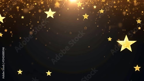 Stunning seamless motion graphic featuring shimmering gold stars