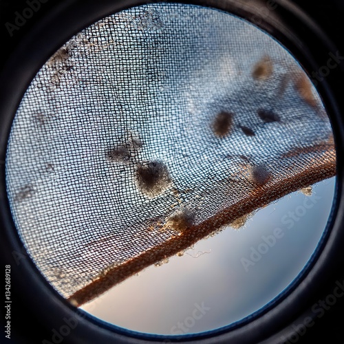 Close-up exploration of fabric texture revealing intricate details of dust and fibers in natural lighting. Generative AI