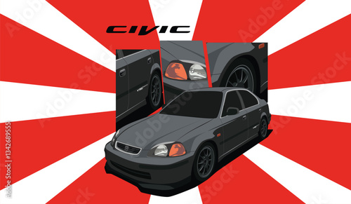 Civic Ferio Isolated in White Background