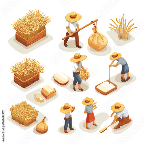 Ancient People Engaged in Daily Activities with Natural Resources