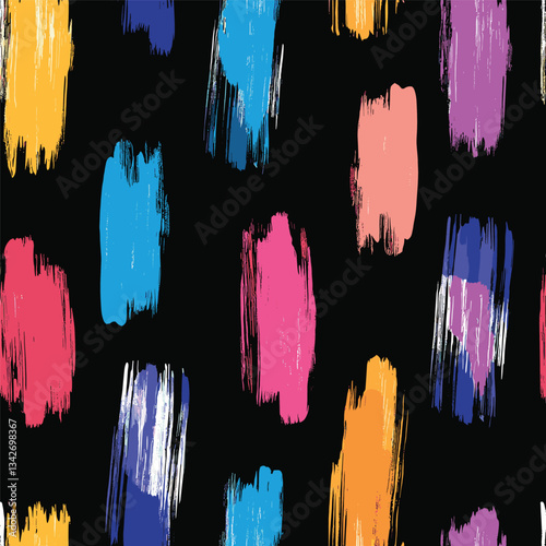 Vibrant Brushstroke Pattern on a Dark Background