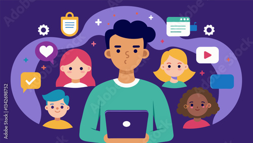 An educational program for teenagers on the potential consequences of sharing private information on social media and ods for protecting their online presence.. Vector illustration