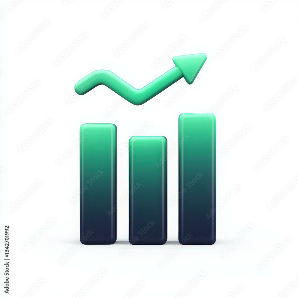 Green and Blue Graph Icon Symbolizing Growth and Progress in Modern Business Concept Design Green and Blue Graph Icon Symbolizing Growth and Progress in Modern Business Concept Design