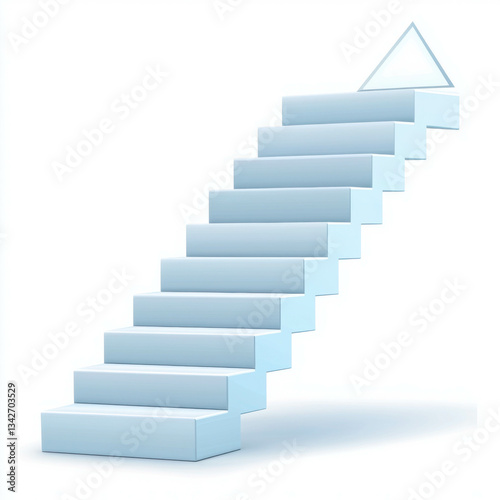 Wallpaper Mural Abstract depiction of a staircase leading upward with an arrow symbolizing progress and growth Torontodigital.ca