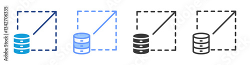 Scalability icon set multiple style collection