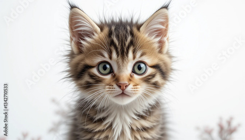 cat, kitten, animal, pet, isolated, feline, domestic, white, fur, kitty, cute, mammal, adorable, pets, young, sitting, baby, portrait, looking, tabby, eyes, fluffy, paw, british, beautiful