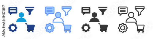 Customer Lifecycle icon set multiple style collection