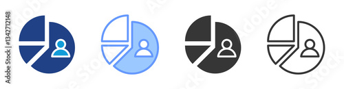 Segmentation icon set multiple style collection