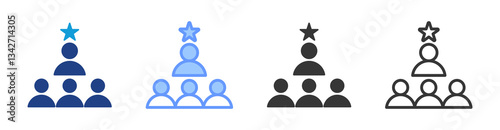 Leadership icon set multiple style collection