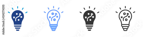 Strategic icon set multiple style collection