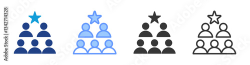 Team Building icon set multiple style collection