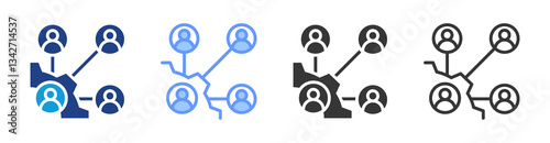 Stakeholder icon set multiple style collection