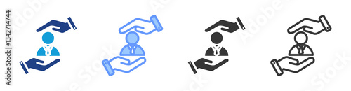 Employee Empowerment icon set multiple style collection