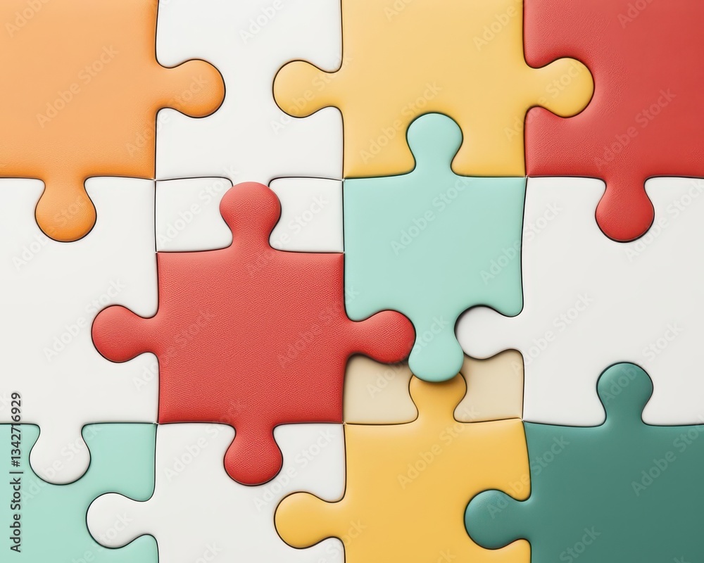 Conceptual image of a diversified financial puzzle, with pieces representing different funds coming together to form a balanced portfolio Conceptual image of a diversified financial puzzle, with pieces representing different funds coming together to form a balanced portfolio