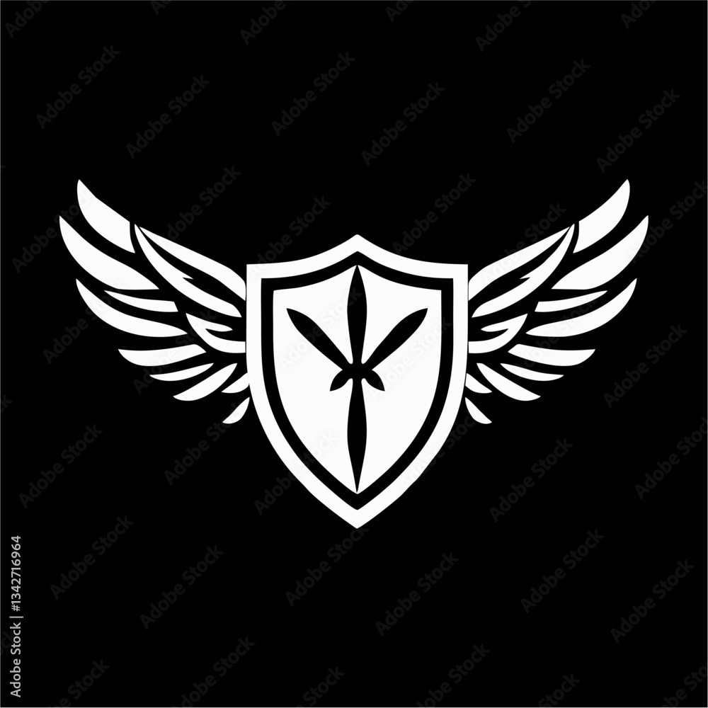 Obraz premium Winged shield black template