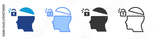 Open Minded icon set multiple style collection