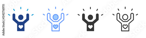 Self Esteem icon set multiple style collection