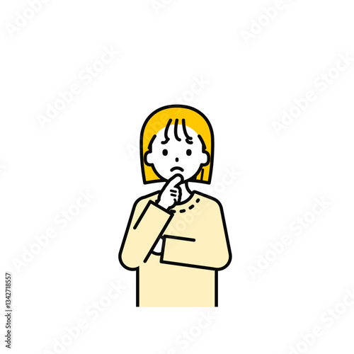 上半身のポーズ_シンプルな私服の女の子13