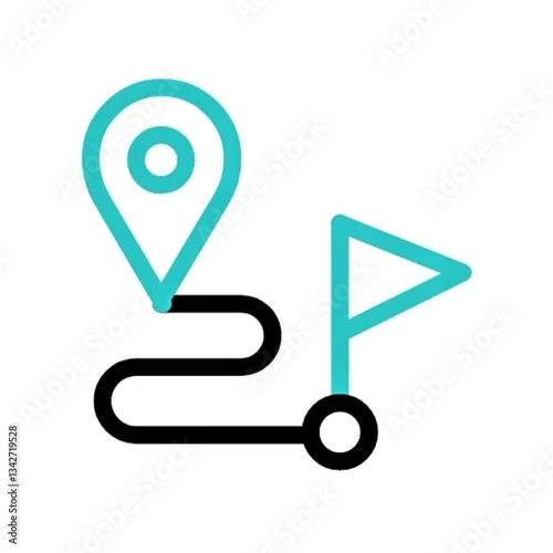 Navigate Your Journey Simple Route Planning and Destination Icons