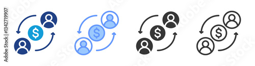 B2B icon set multiple style collection