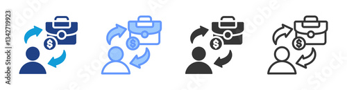 B2C icon set multiple style collection