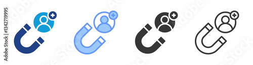 User Acquisition icon set multiple style collection