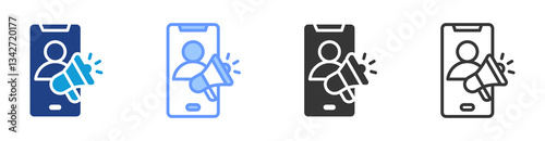 Influencer Marketing icon set multiple style collection