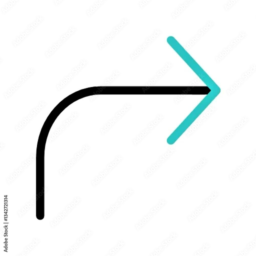 Curved Arrow Icon Right Turn, Navigation, Direction, Next, Forward Curved Arrow Icon Right Turn, Navigation, Direction, Next, Forward