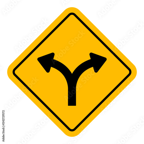 Vector Fork in the Road Sign Illustration