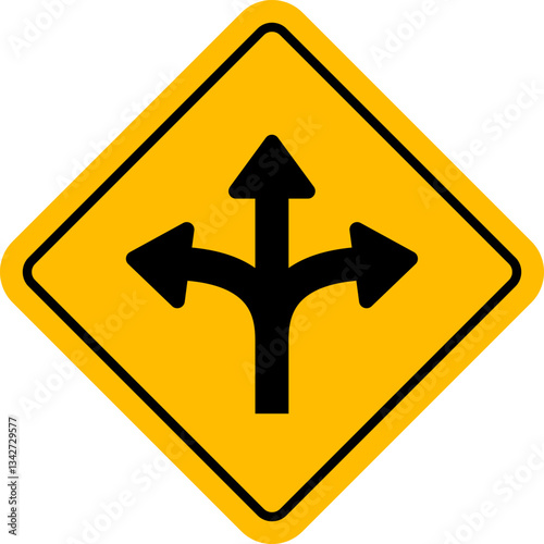 Vector Fork in the Road Sign Illustration