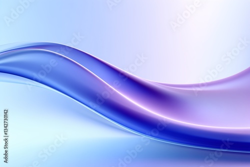 A smooth blue and purple curve with a soft gradient background, the overall effect is elegant and modern