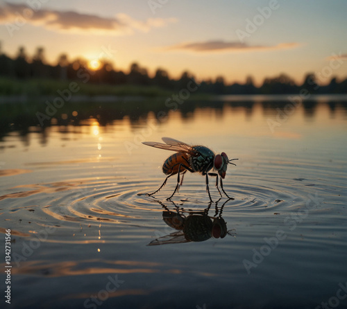 A butterfly is a delicate and beautiful creature, often symbolizing transformation and freedom. With its vibrant, colorful wings, a butterfly flutters gracefully through the air, captivating anyone wh photo