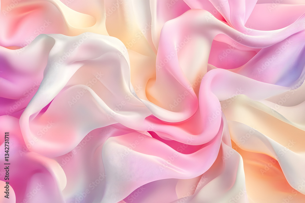 Fototapeta premium Pastel Waves: Abstract Soft Pink Flow