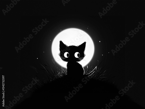 black cat on the roof