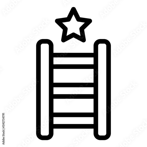 Ladder outline icon symbolizing career growth, success, and achievement