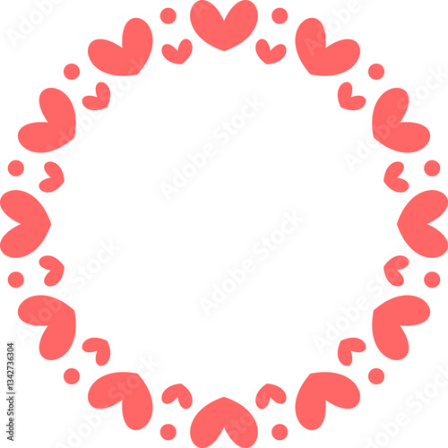 Love Heart Circle Frame Border Element